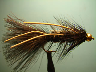 Rubber Bead Head Black Woolly Bugger (4-6)